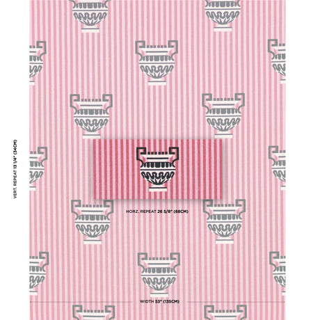 Schumacher Clermont Épinglé Pink Fabric