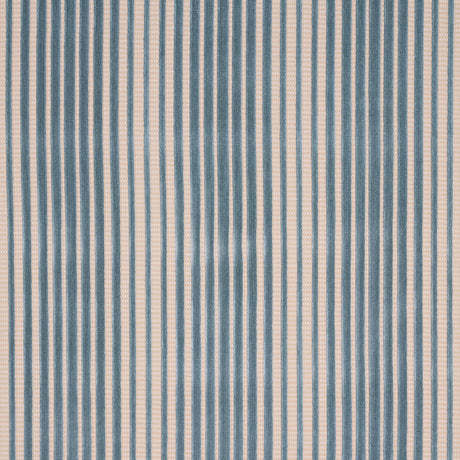 Schumacher Chimay Stripe Velvet Ciel Fabric