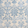 Schumacher Limbourg Damask Velvet Sky Fabric - Eade's Wallpaper