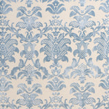 Schumacher Limbourg Damask Velvet Sky Fabric - Eade's Wallpaper