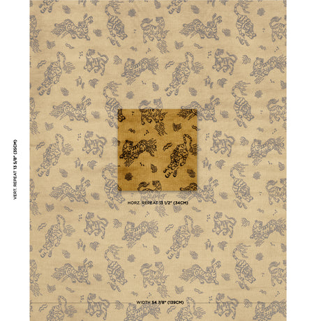 Schumacher Kinabalu Velvet Gold Fabric - Eade's Wallpaper