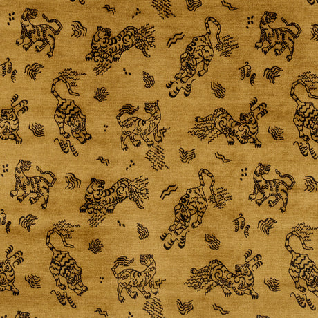 Schumacher Kinabalu Velvet Gold Fabric - Eade's Wallpaper