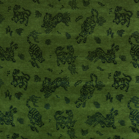 Schumacher Kinabalu Velvet Emerald Fabric - Eade's Wallpaper