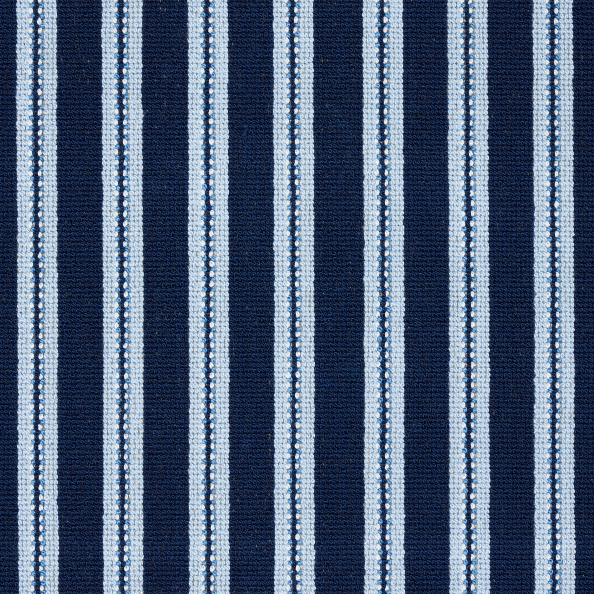 Schumacher Benson Stripe Épinglé Navy Fabric