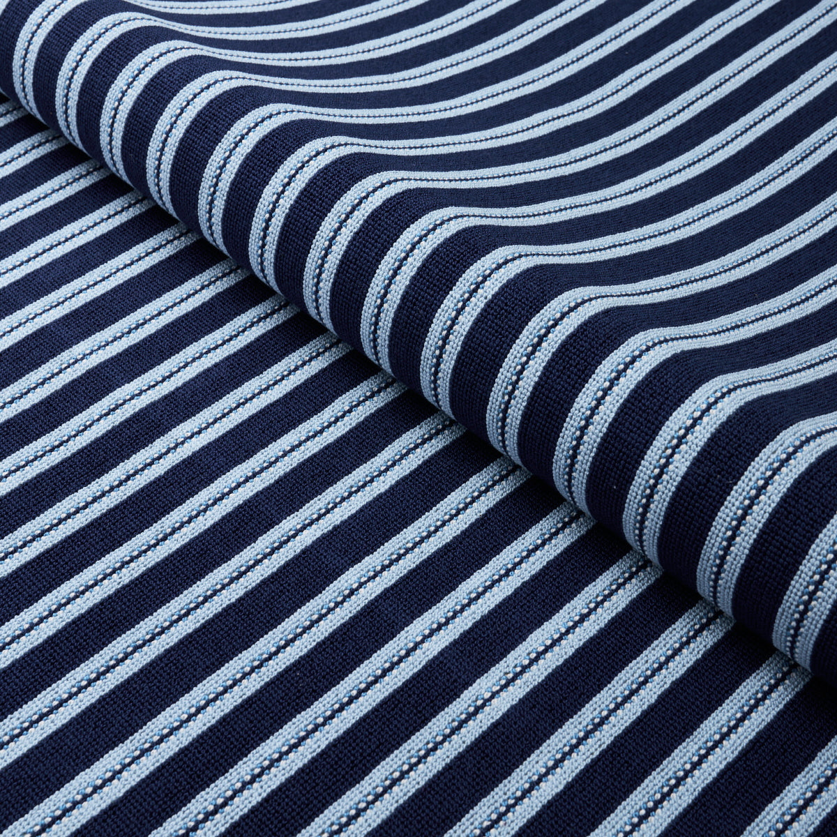 Schumacher Benson Stripe Épinglé Navy Fabric