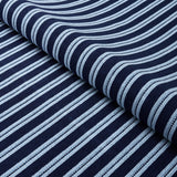 Schumacher Benson Stripe Épinglé Navy Fabric