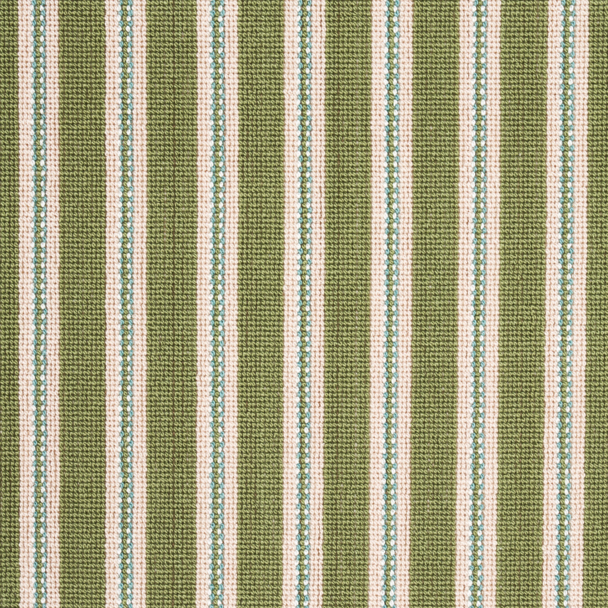 Schumacher Benson Stripe Épinglé Green Fabric