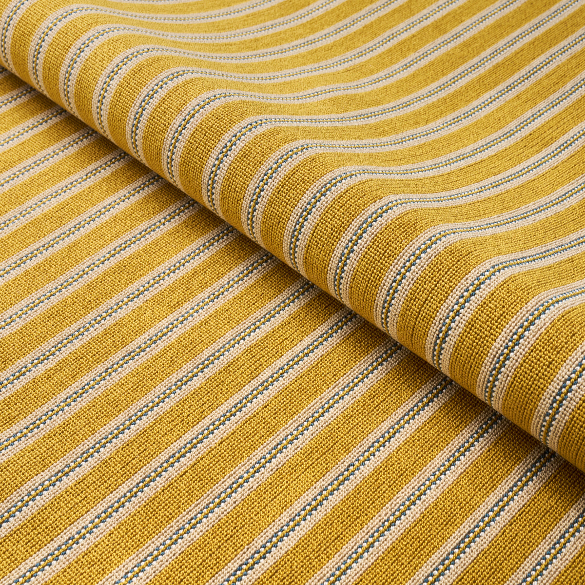 Schumacher Benson Stripe Épinglé Saffron Fabric