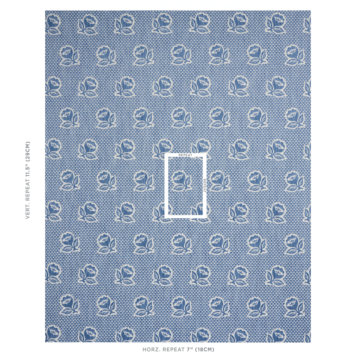 Schumacher Fleurette Denim Fabric