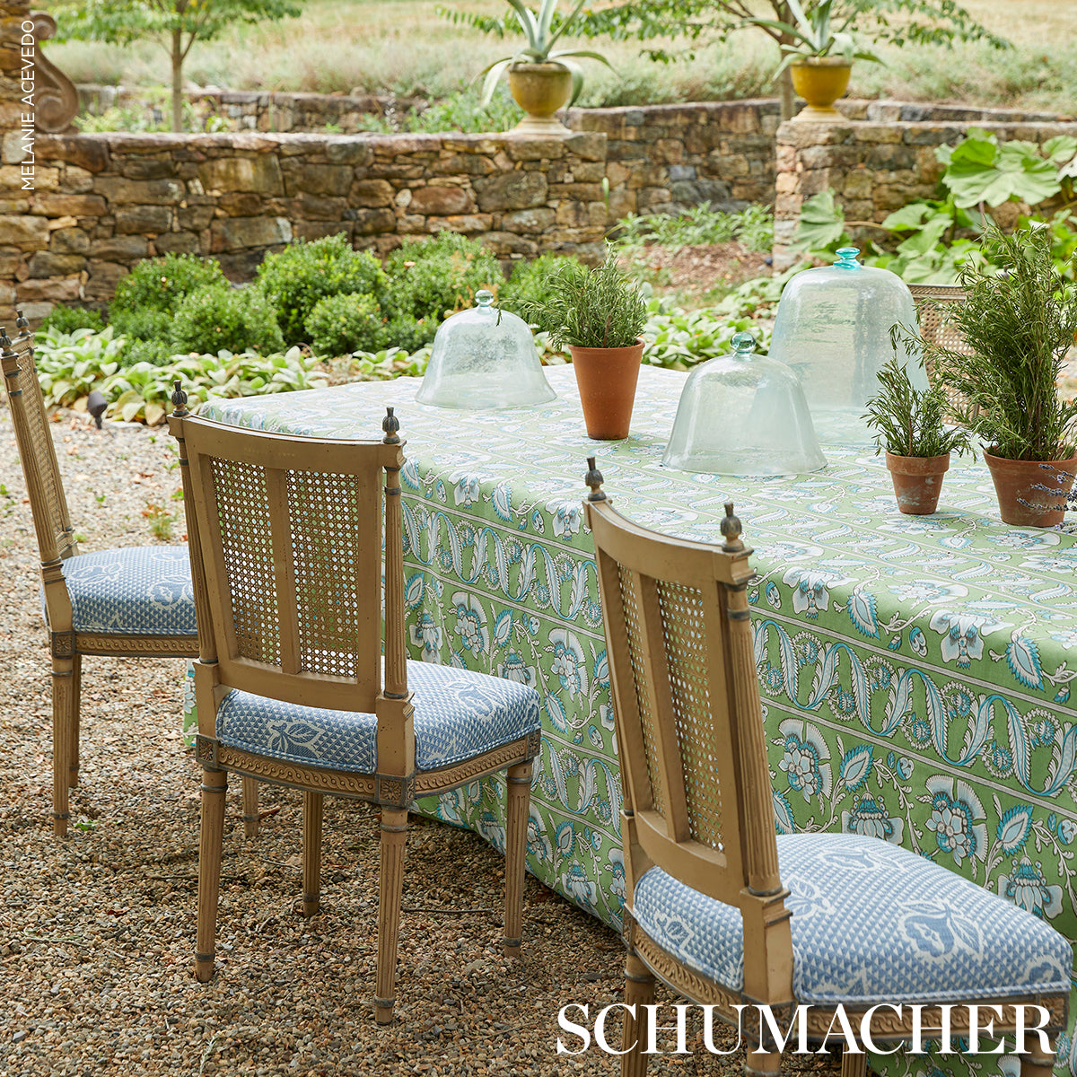 Schumacher Fleurette Denim Fabric
