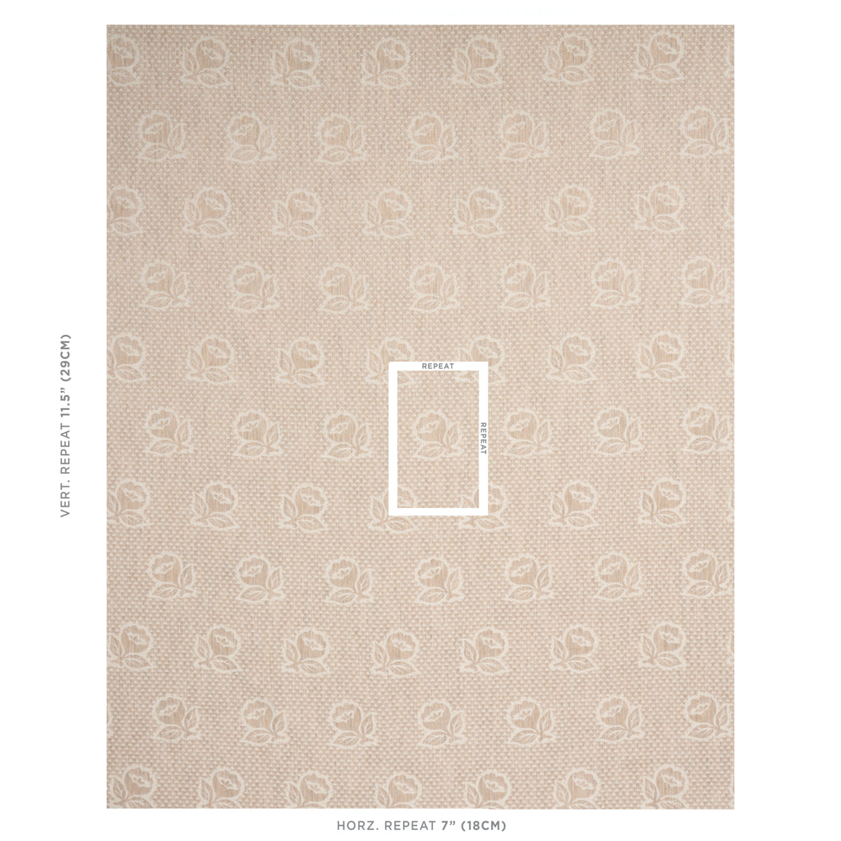 Schumacher Fleurette Natural Fabric