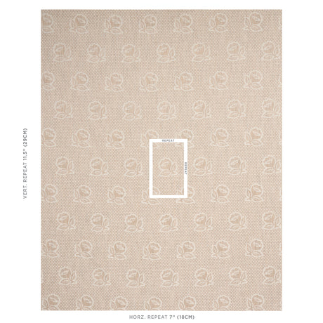 Schumacher Fleurette Natural Fabric
