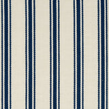 Schumacher Marquet Ticking Stripe Navy Fabric - Eade's Wallpaper
