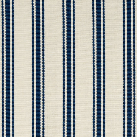 Schumacher Marquet Ticking Stripe Navy Fabric - Eade's Wallpaper