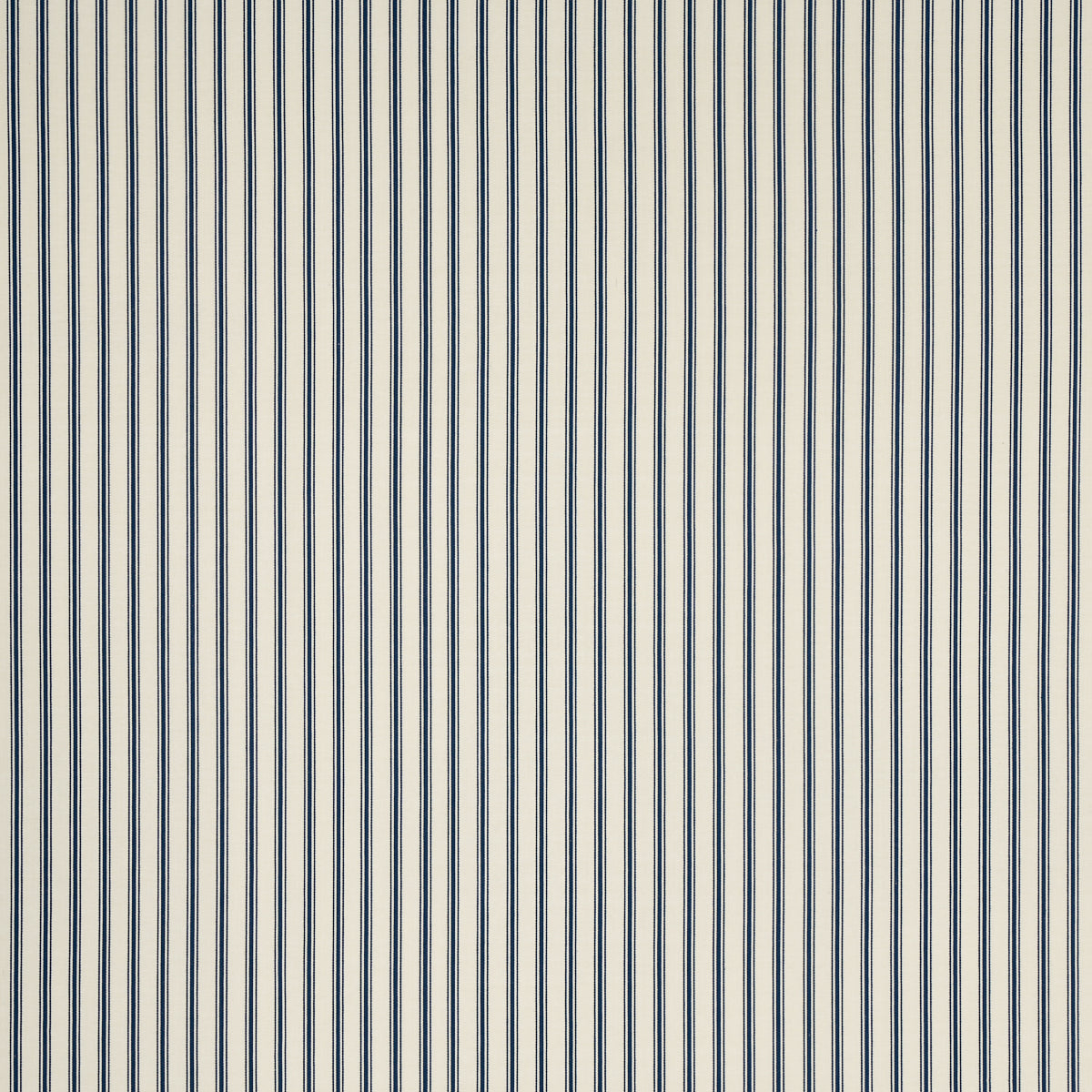 Schumacher Marquet Ticking Stripe Navy Fabric - Eade's Wallpaper