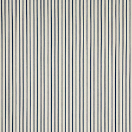 Schumacher Marquet Ticking Stripe Navy Fabric - Eade's Wallpaper