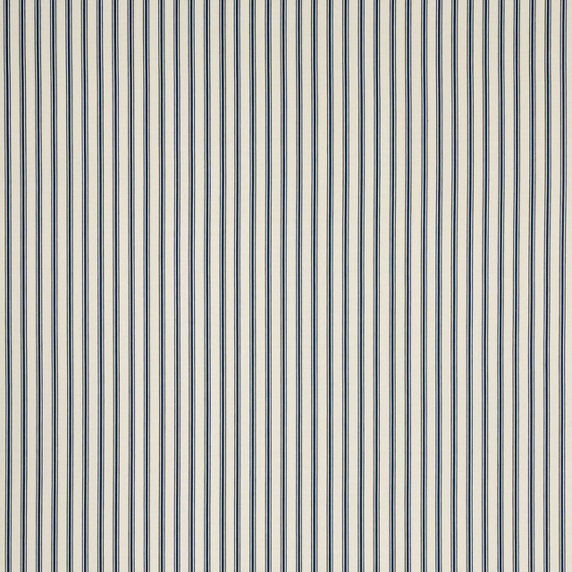Schumacher Marquet Ticking Stripe Navy Fabric - Eade's Wallpaper