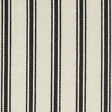 Schumacher Marquet Ticking Stripe Carbon Fabric - Eade's Wallpaper