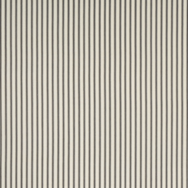 Schumacher Marquet Ticking Stripe Carbon Fabric - Eade's Wallpaper
