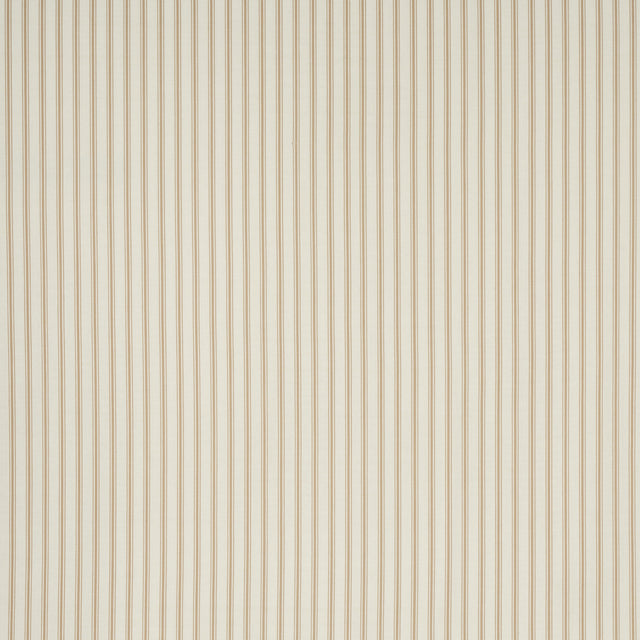 Schumacher Marquet Ticking Stripe Sand Fabric - Eade's Wallpaper