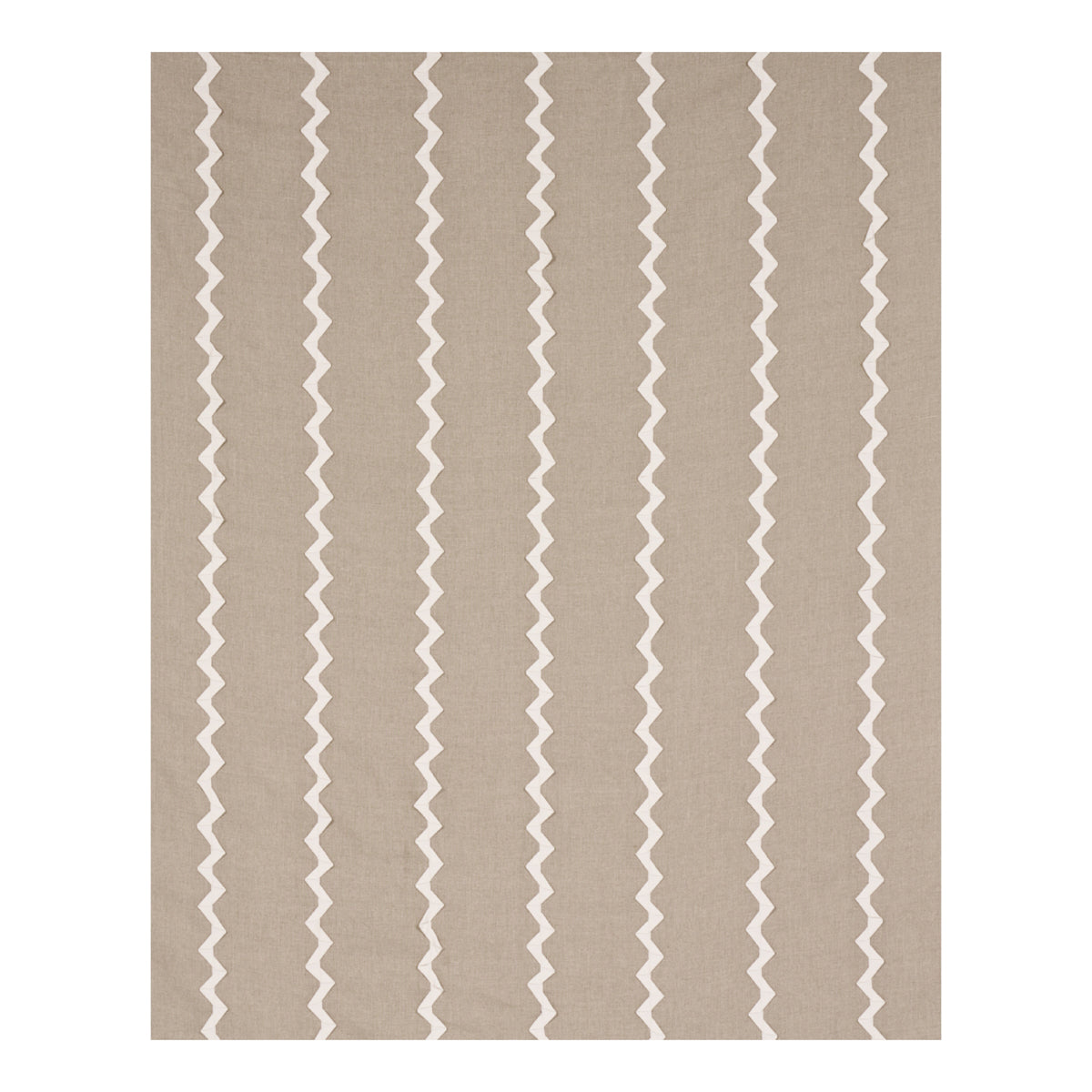 Schumacher Lazare Appliqué Ivory On Natural Fabric - Eade's Wallpaper