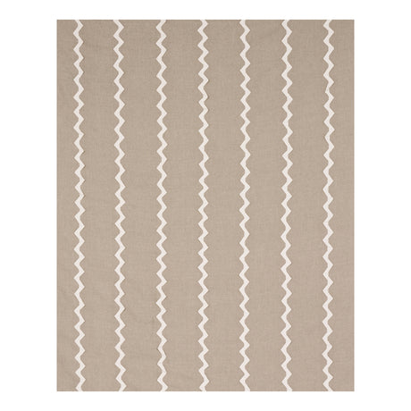 Schumacher Lazare Appliqué Ivory On Natural Fabric - Eade's Wallpaper