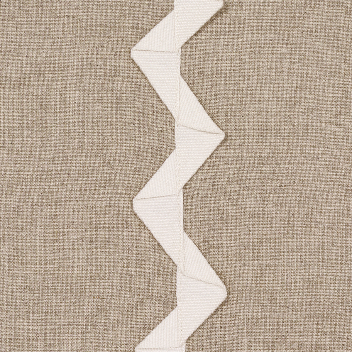 Schumacher Lazare Appliqué Ivory On Natural Fabric - Eade's Wallpaper