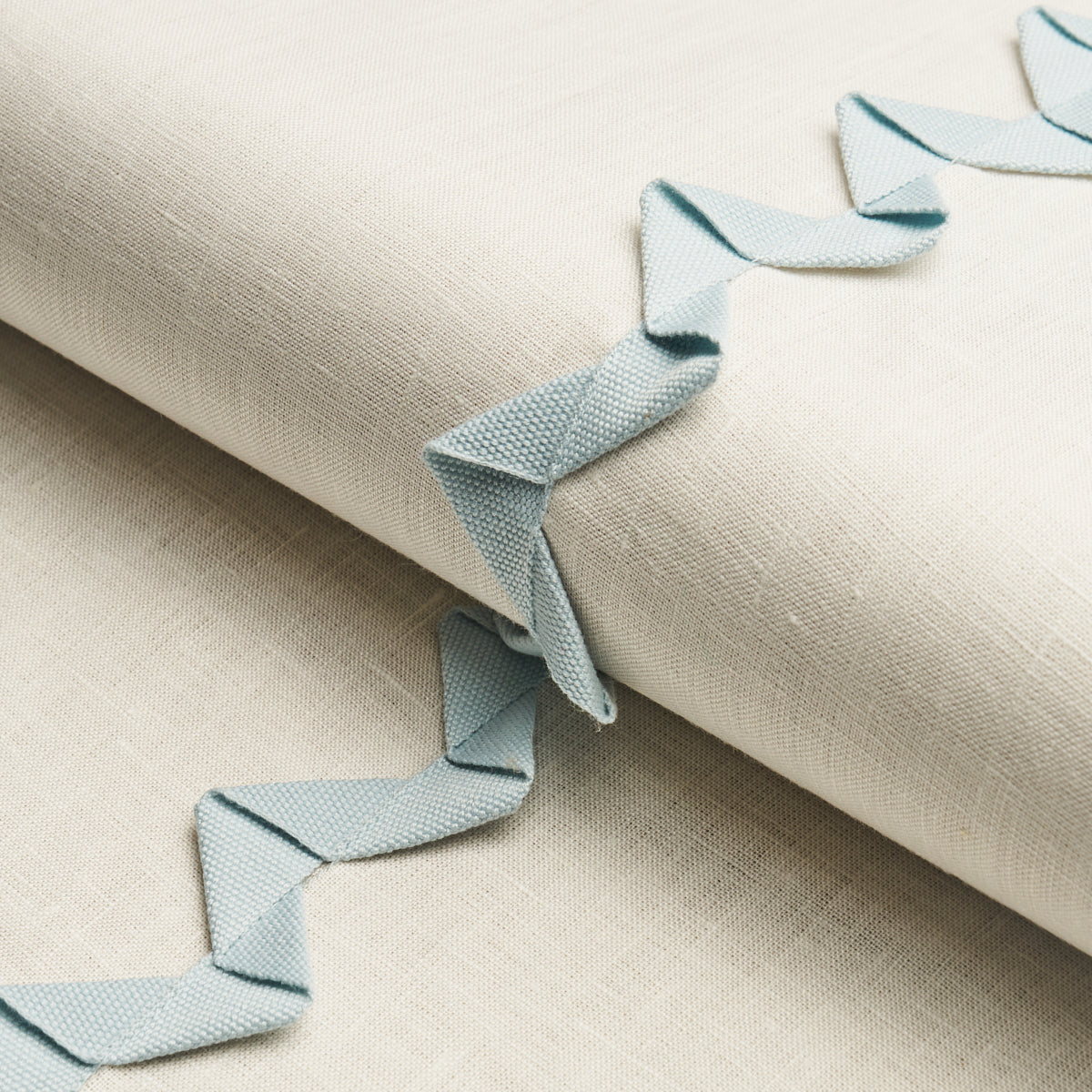 Schumacher Lazare Appliqué Sky On Ivory Fabric - Eade's Wallpaper