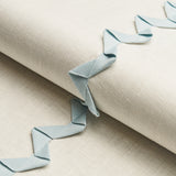 Schumacher Lazare Appliqué Sky On Ivory Fabric - Eade's Wallpaper