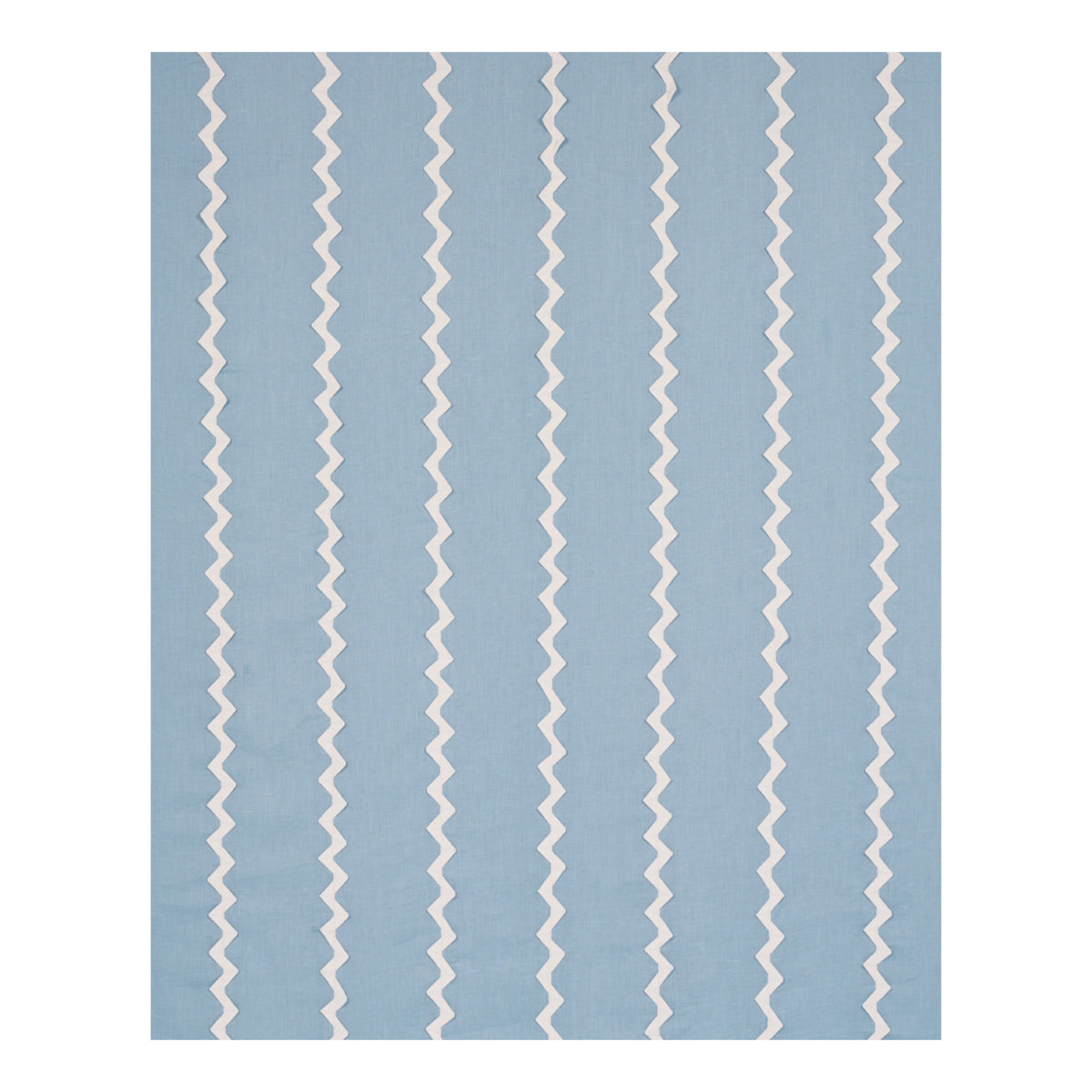Schumacher Lazare Appliqué Ivory On Chambray Fabric - Eade's Wallpaper