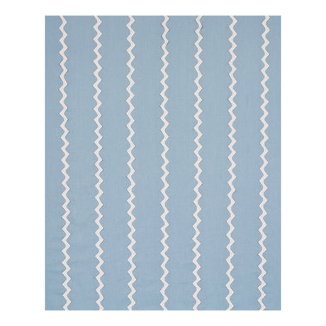 Schumacher Lazare Appliqué Ivory On Chambray Fabric - Eade's Wallpaper