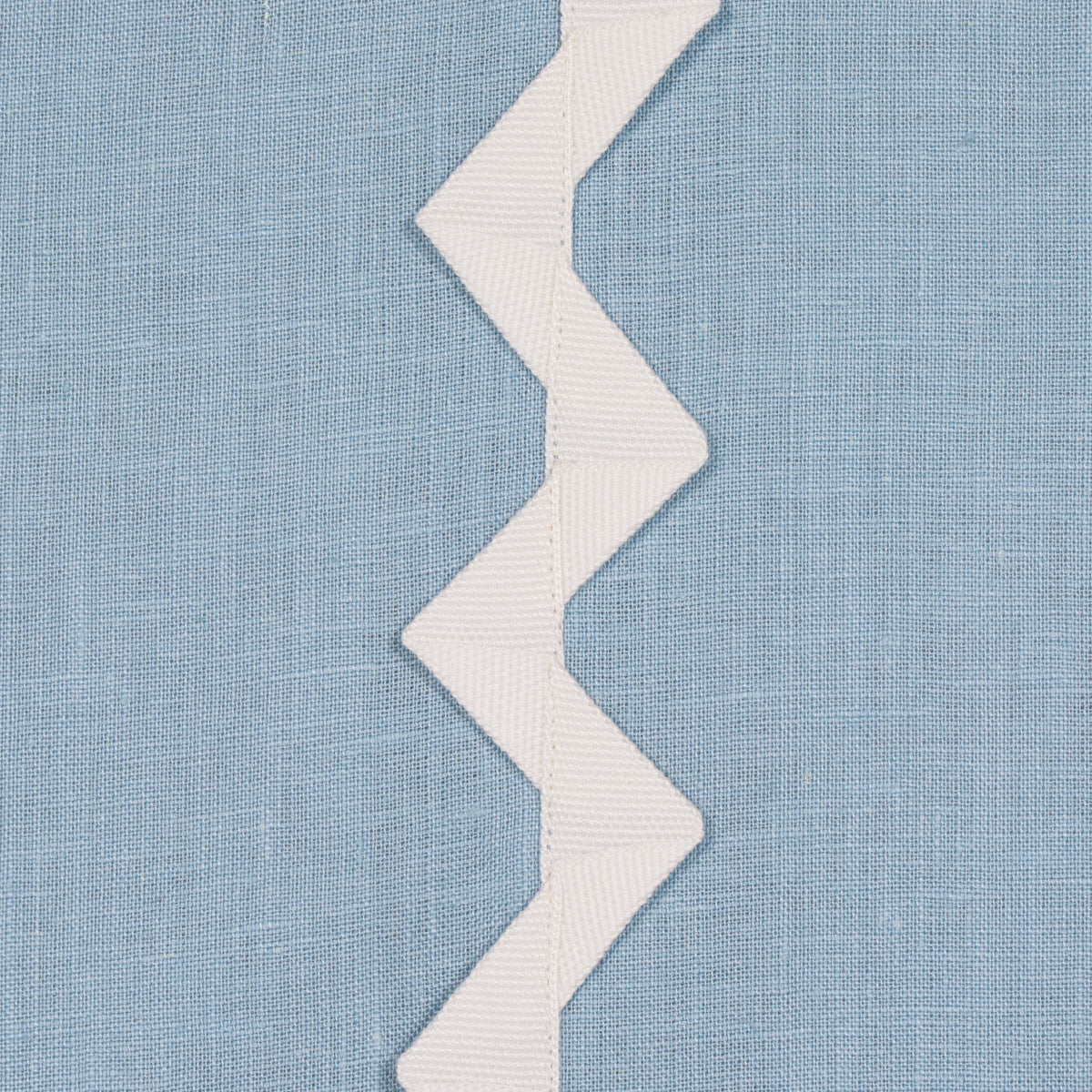 Schumacher Lazare Appliqué Ivory On Chambray Fabric - Eade's Wallpaper