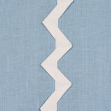 Schumacher Lazare Appliqué Ivory On Chambray Fabric - Eade's Wallpaper