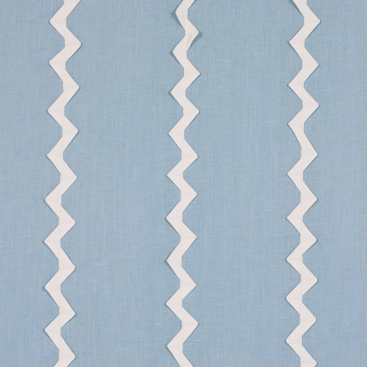 Schumacher Lazare Appliqué Ivory On Chambray Fabric - Eade's Wallpaper