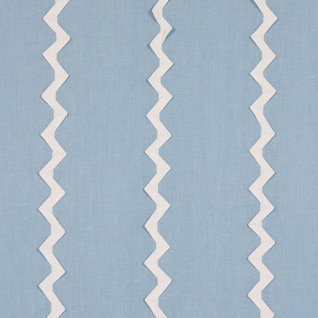 Schumacher Lazare Appliqué Ivory On Chambray Fabric - Eade's Wallpaper