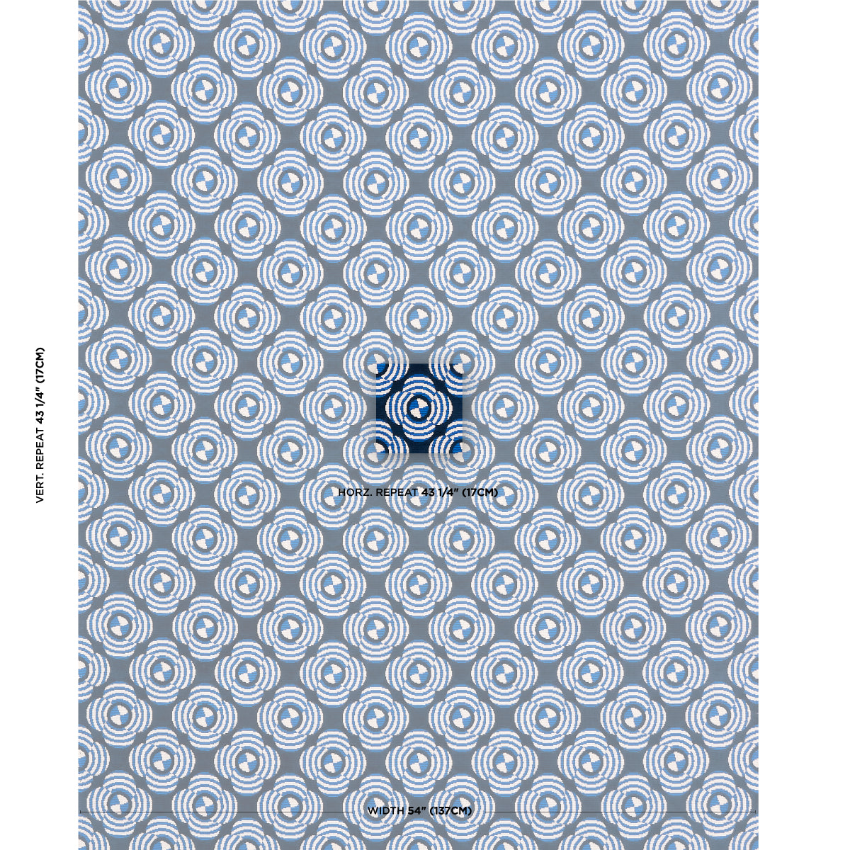 Schumacher Le Moderne Cut Velvet Cobalt Fabric - Eade's Wallpaper