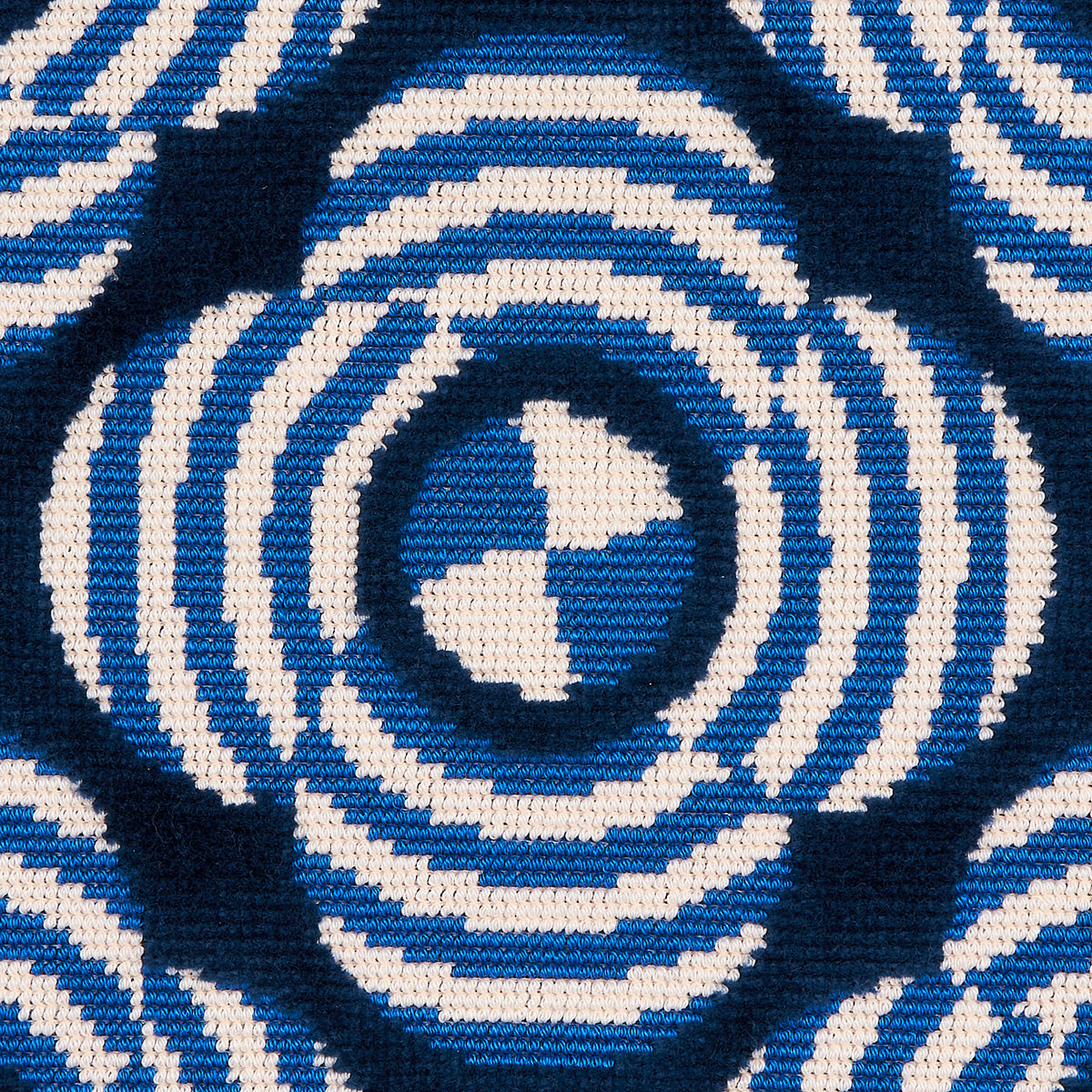 Schumacher Le Moderne Cut Velvet Cobalt Fabric - Eade's Wallpaper