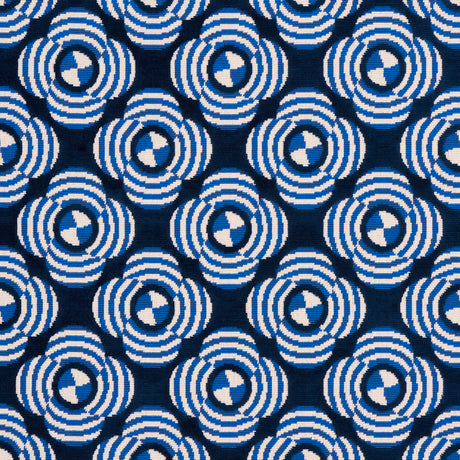 Schumacher Le Moderne Cut Velvet Cobalt Fabric - Eade's Wallpaper
