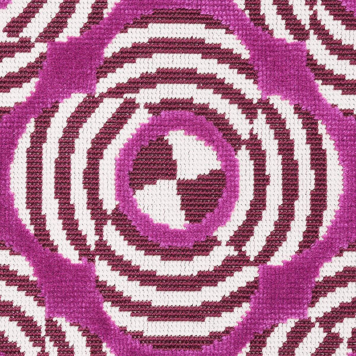 Schumacher Le Moderne Cut Velvet Magenta Fabric - Eade's Wallpaper