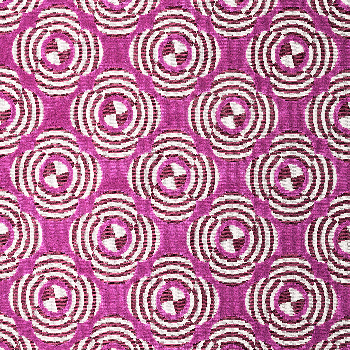 Schumacher Le Moderne Cut Velvet Magenta Fabric - Eade's Wallpaper