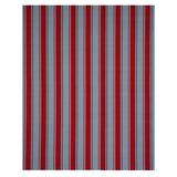 Schumacher Tangier Stripe Teal & Red Fabric - Eade's Wallpaper