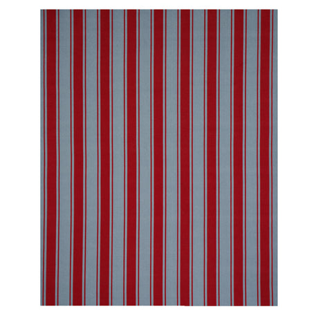 Schumacher Tangier Stripe Teal & Red Fabric - Eade's Wallpaper