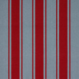 Schumacher Tangier Stripe Teal & Red Fabric - Eade's Wallpaper
