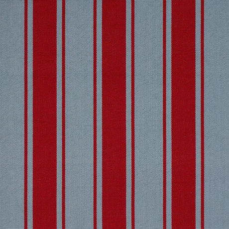 Schumacher Tangier Stripe Teal & Red Fabric - Eade's Wallpaper