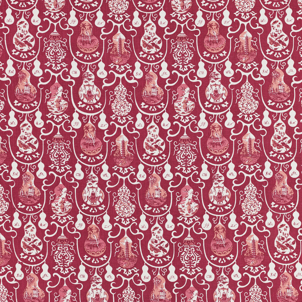 Schumacher 822B34 IMARI BY RAOUL in SYRAH Fabric - RAOUL TEX