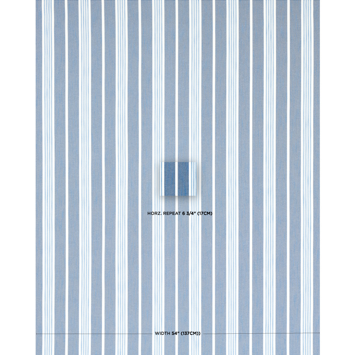 Schumacher Hampton Stripe Indoor/Outdoor Indigo Fabric