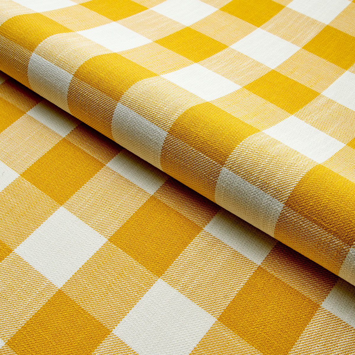 Schumacher Picnic Indoor/Outdoor Canary Fabric - Eade's Wallpaper