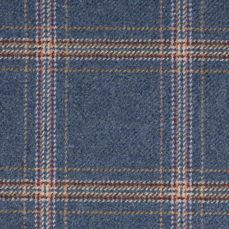 Schumacher 82346 BLACKBURN MERINO PLAID in DENIM Fabric - PA