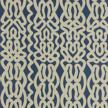 Schumacher 823U59 SURINAME in INDIGO Fabric - RAOUL TEXTILES