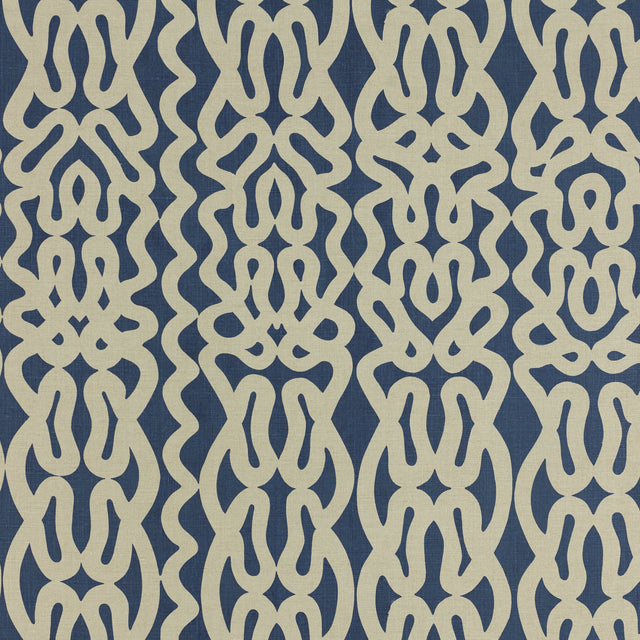 Schumacher 823U59 SURINAME in INDIGO Fabric - RAOUL TEXTILES